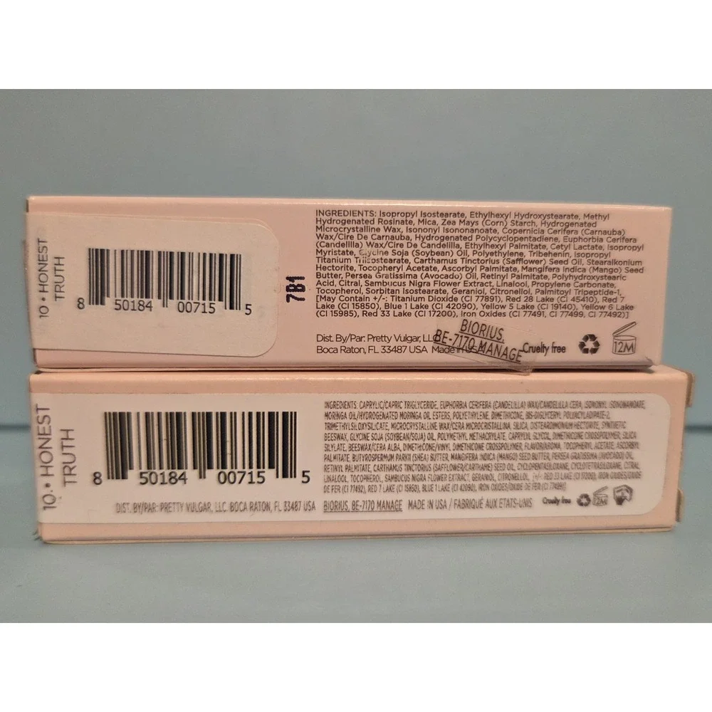 2 X Pretty Vulgar Bury Them With A Smile Matte Lipstick 10 Honest Truth NEW